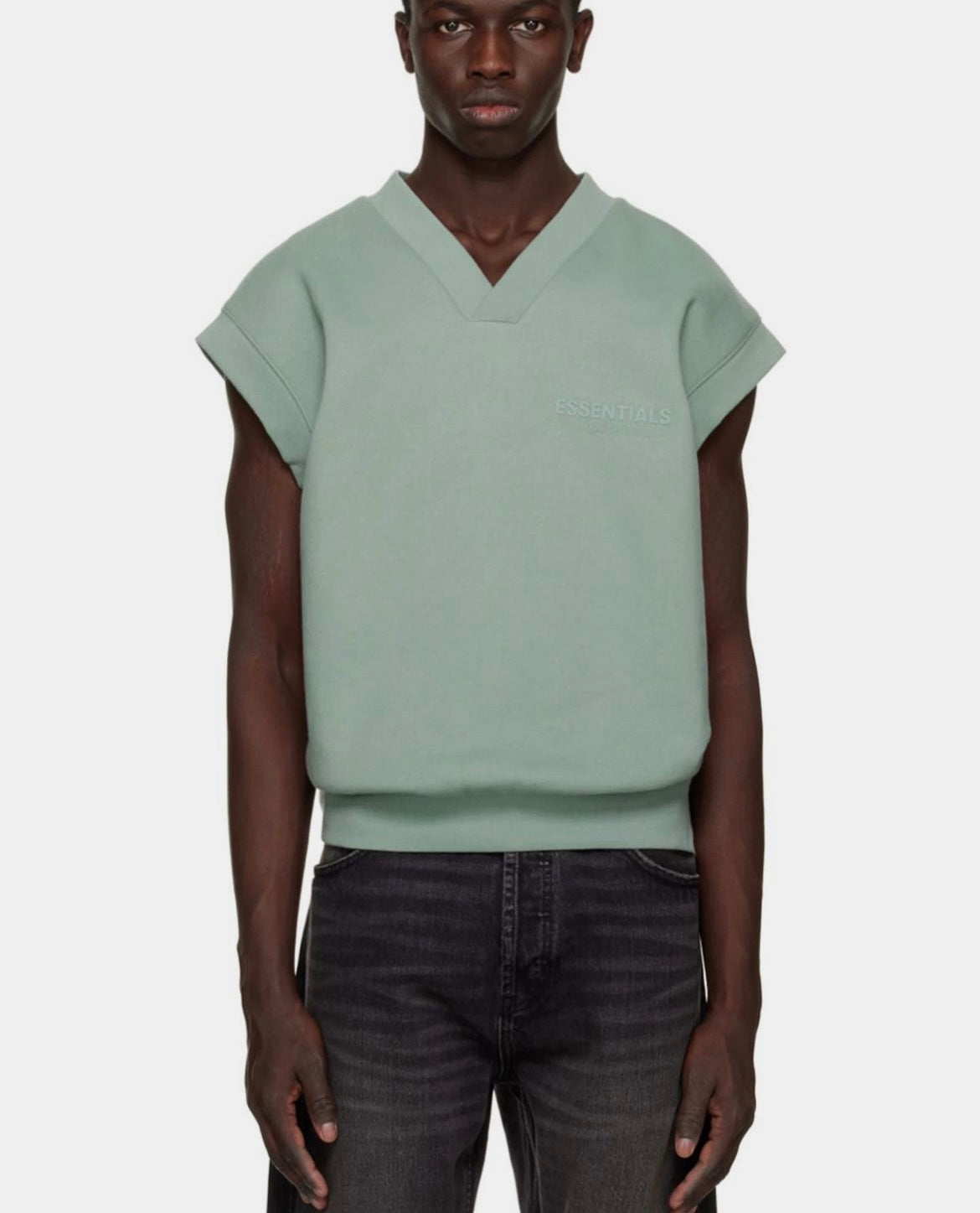 Fear Of God Essentials Sweater Vest In Green