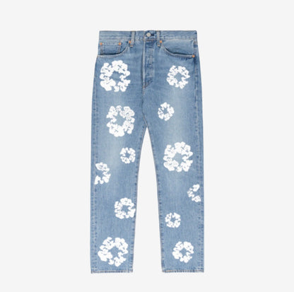 Denim Tears Cotton Wreath Jeans In Blue