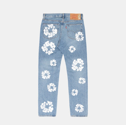 Denim Tears Cotton Wreath Jeans In Blue