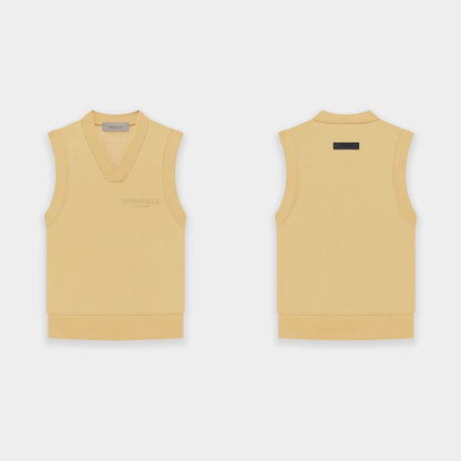 Fear Of God Essentials Sweater Vest In Yellow