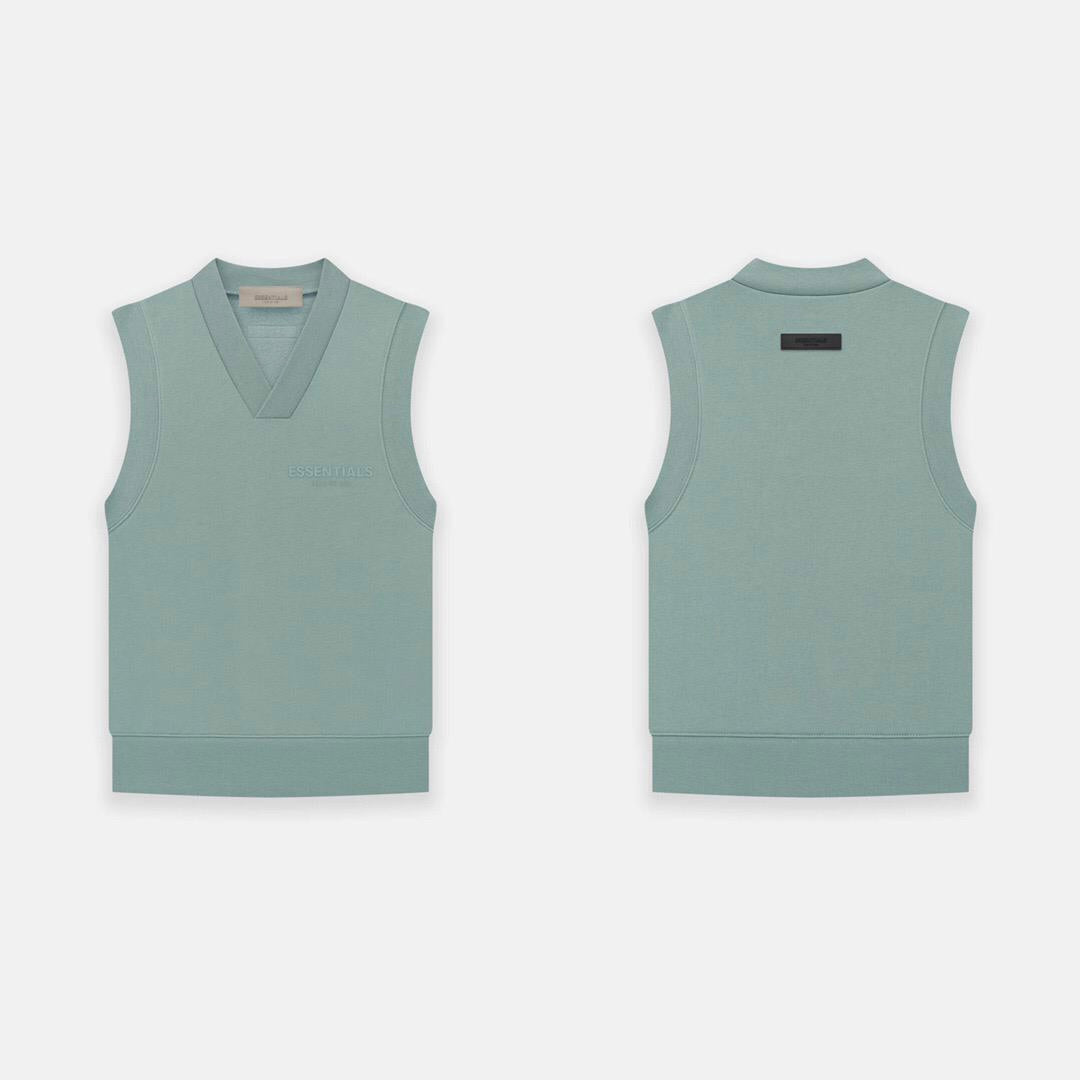 Fear Of God Essentials Sweater Vest In Green